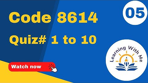 AIOU Quiz 8614☺️ With Correct Answers Part 5 || Solved quiz of 8614 || Learning with me