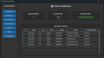 Clinic Management System in Python | CustomTkinter + MySQL/SQLite | Full Demo