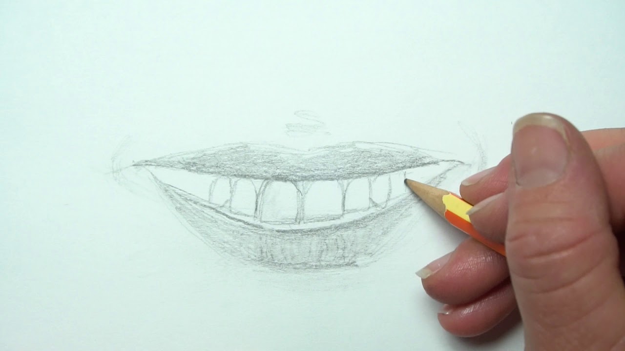 How to Draw Teeth and Lips  7 Easy Steps  RapidFireArt