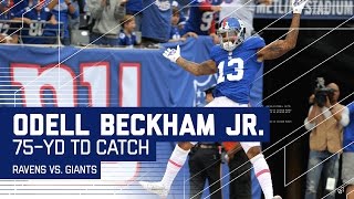 Odell Beckham Jr.'s 75-Yard TD & Crazy Celebration! | Ravens vs. Giants | NFL