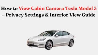 How to View Cabin Camera Tesla Model 3 – Privacy Settings & Interior View Guide