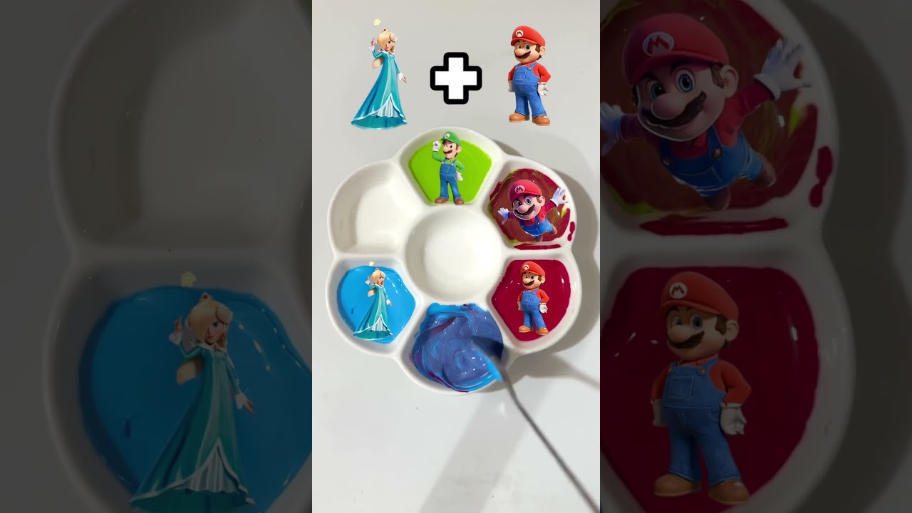Mario brother color mixing #supermario #colormixing #shorts