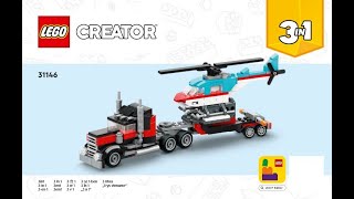 Building instructions for 31146 - 1, Flatbed Truck with Helicopter, LEGO® Creator