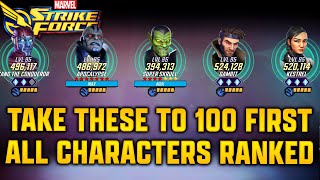 WHO TO 100 FIRST  ALL CHARACTERS RANKED  MARVEL Strike Force  MSF