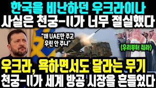 한국을 비난하던 우크라이나 사실은 천궁-II가 너무 절실했다ㅣ 우크라, 욕하면서도 달라는 무기천궁-II가 세계 방공 시장을 흔들었다 왜 우리는 안 주냐? 우크라의 절규