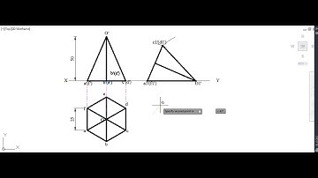 #Lets draw Easy- Projection of solids- Hexagonal pyramid rest on HP with triangular Face