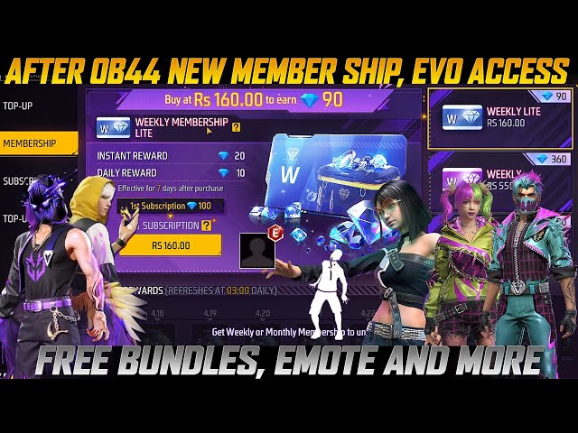 Buy New Memberships, EVO Access | After OB44 Update New Free Bundles, Emote Free Fire Habib Gaming class=