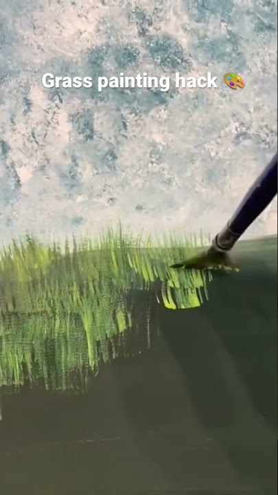 Grass painting hack! 🎨 use a fan brush 👏 #art #artist #painting #howto #tutorial #diy #easy