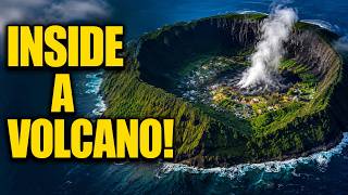 Why This Secret Town is Built Directly Inside an Active Volcano! Aogashima