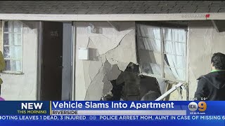 Close Call After Hit-And-Run Driver Slams Car Into Riverside Apartment