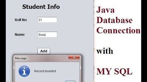 Connect JAVA with MYSQL database | insert Data into Table Example