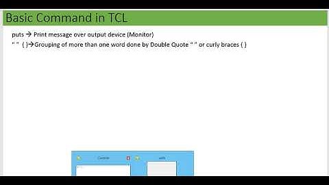 Set, Puts and Substitution command in TCL language