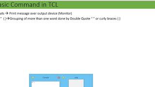 Set, Puts and Substitution command in TCL language