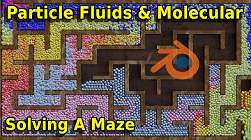 Multi Color Particle & Molecular Particles Solving A Maze