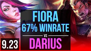 FIORA vs DARIUS (TOP) | 3 early solo kills, 67% winrate | Korea Diamond | v9.23