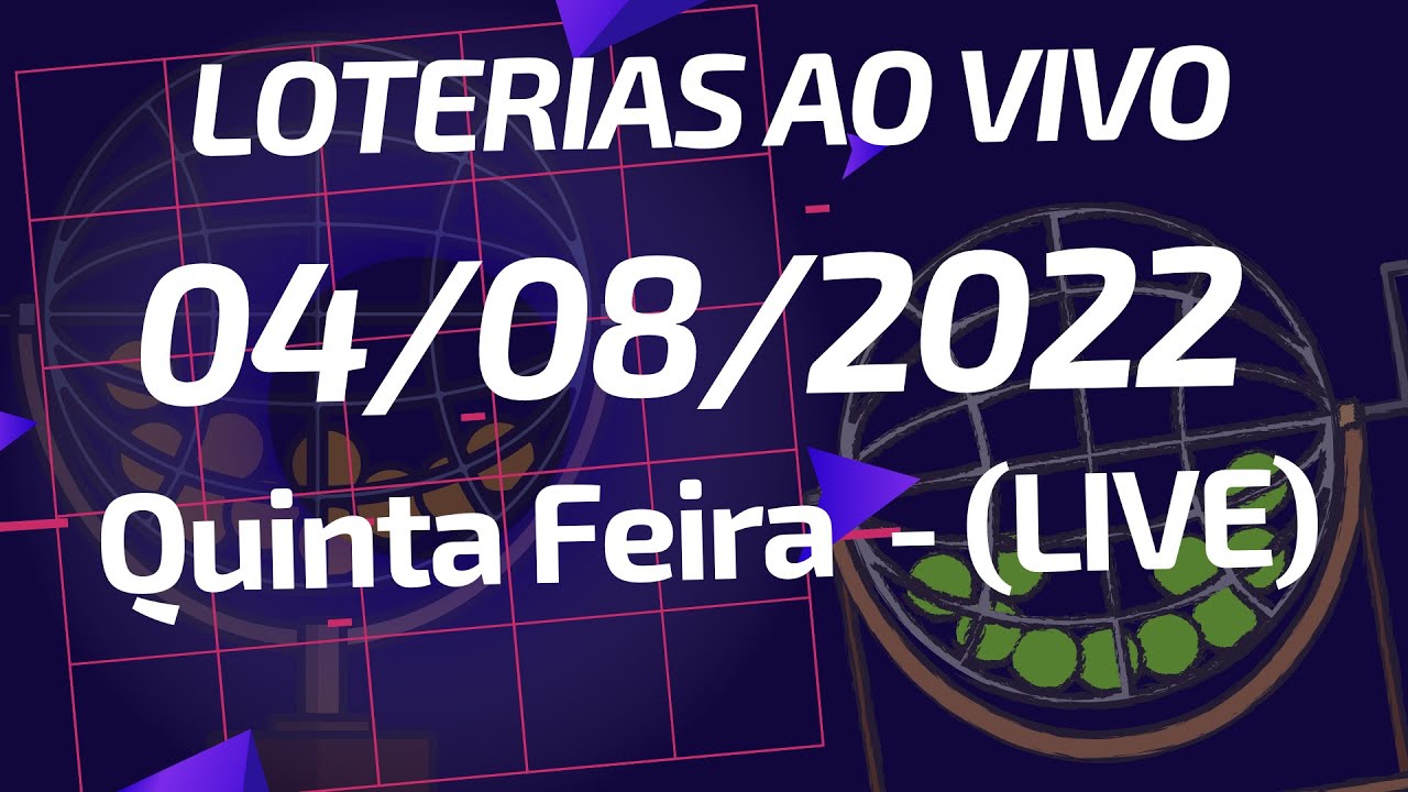 🍀 🍀 04/08/2022 – AO VIVO – LOTERIAS – MEGA SENA  2507 – QUINA  5915  – LOTOFACIL  2590 -TIMEMANIA