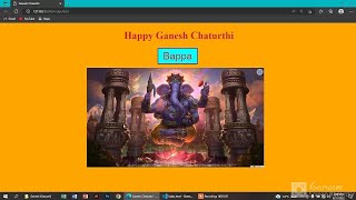 Ganesh Chaturthi Wishes using JavaScript | Happy Ganesh Chaturthi | document.getElementById screenshot 3