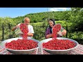 LOTS OF RASPBERRIES! Making Fresh Raspberry Jam, Cake and Compote in the Mountains ♧ Village Vlog