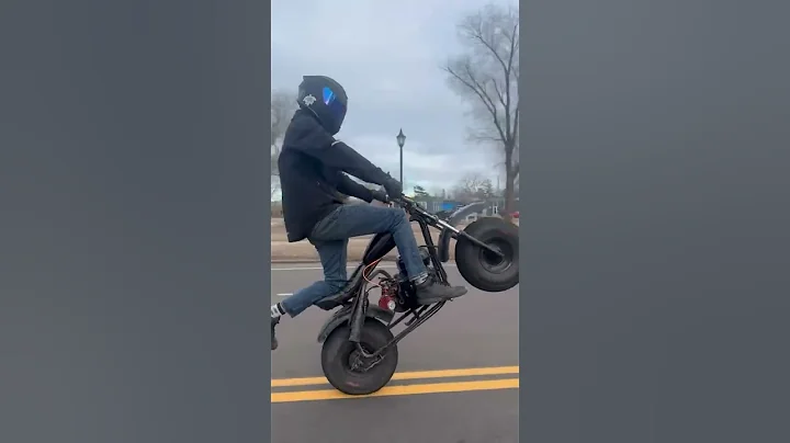 Insane wheelie #minibikes #bikebuild #engine #cc #wheelie #built #billet #camshaft #exhaust #racing