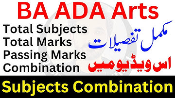 BA Subjects | BA Subjects Combination | Total Marks in BA | Passing Marks in BA