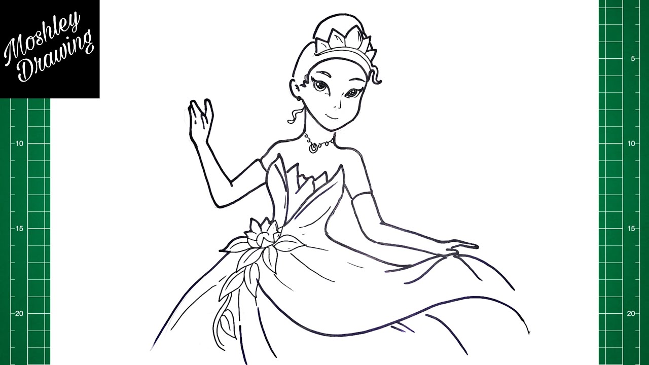 How to Draw Tiana from The Princess and The Frog - YouTube