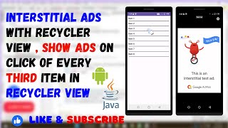 Implementing Google AdMob Interstitial Ads with RecyclerView Android Studio | Java |
