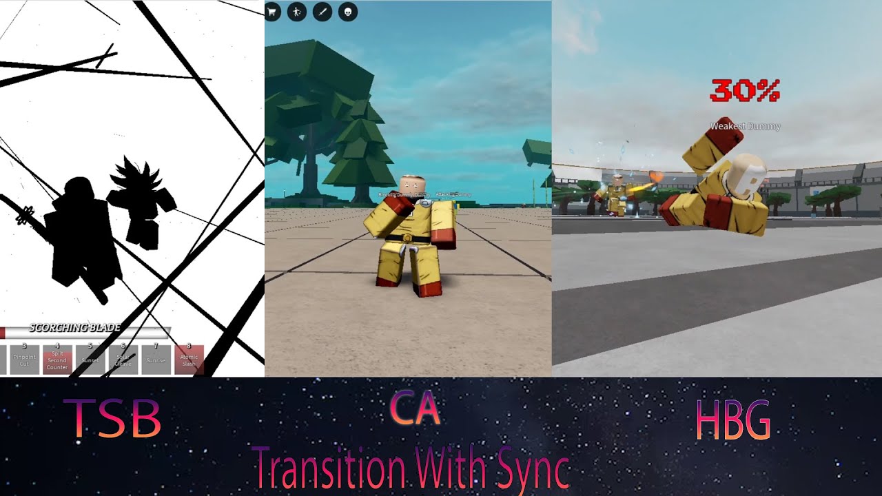 Transition With 3 games in Roblox TSB x HBG x CA {Good Beat} - YouTube