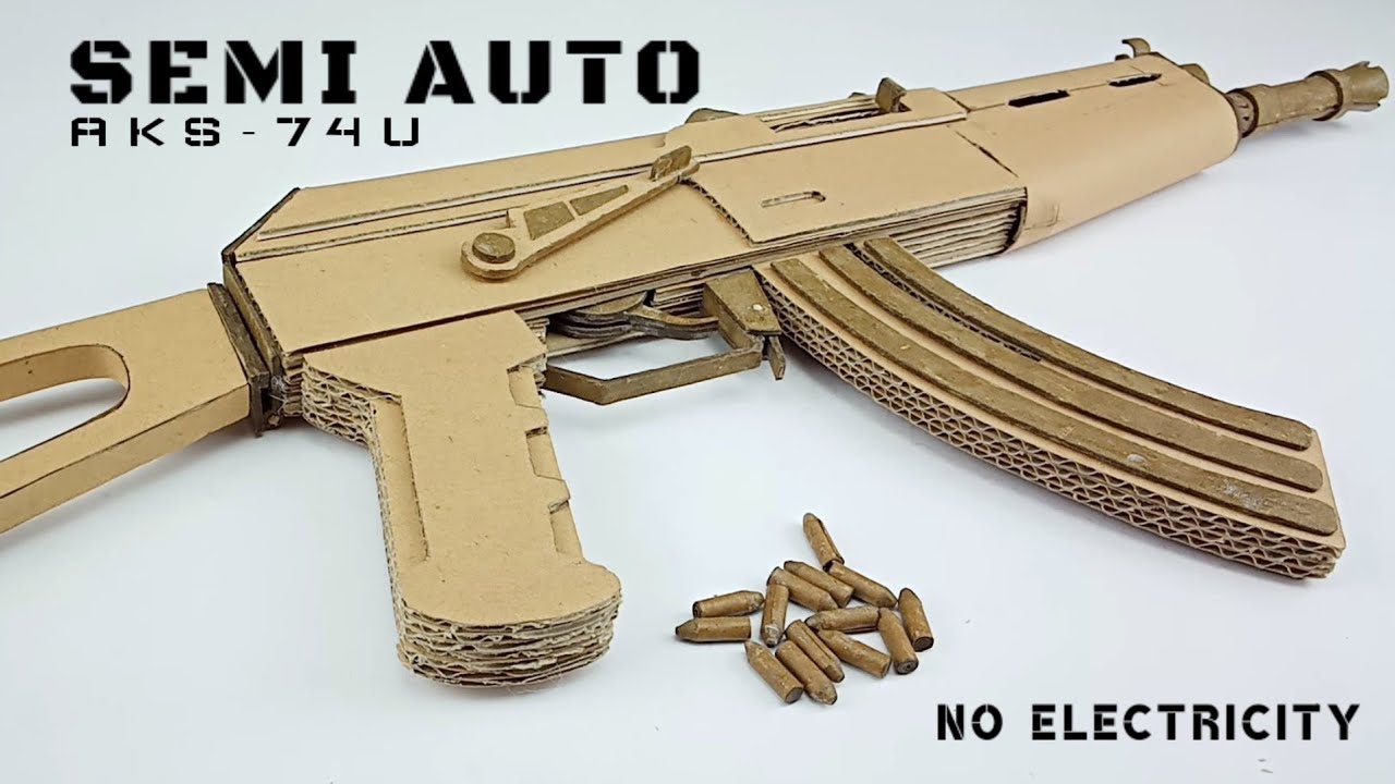 How to Make Semi Auto AKS-74U of Cardboard - YouTube