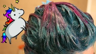 Pelo Unicornio Degradado De Azul A Violeta
