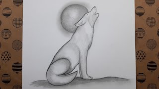 Karakalem, Kolay Kurt Resmi Nasıl Çizilir, Çizim Hobimiz Çizimleri - Easy Wolf Drawing Resimi