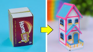 DIY Miniature house from matchbox || How to make cute mini house from matchbox