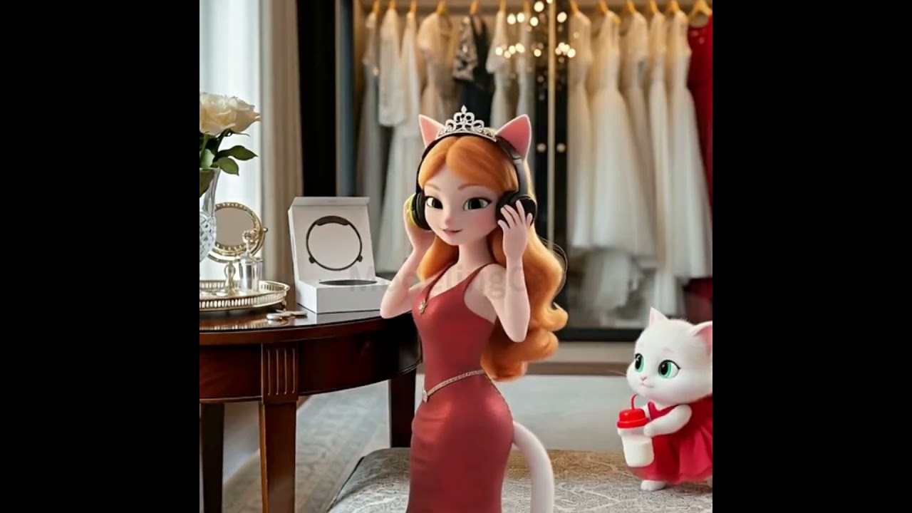 Cat is unboxing premium Apple Headphone 66 