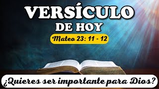 Versículo de la Biblia para hoy | Mateo 23: 11 - 12 NVI | Reina Valera | Meditación