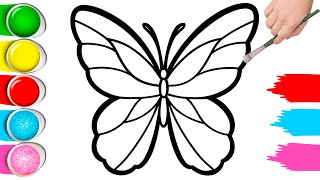 Glitter Butterfly Coloring Page for Kids 🦋✨ | How to Draw a Simple Butterfly Glitter Butterfly Coloring Page for Kids 🦋✨ | How to Draw a Simple Butterfly
