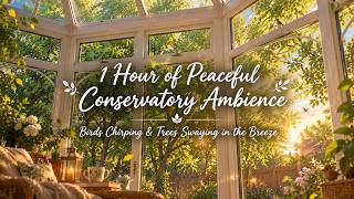 🌿 1 Hour of Peaceful Conservatory Ambience 🕊️ | Birds Chirping & Trees Swaying in the Breeze