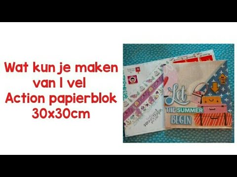 270. Snailmail maken van 1 vel Action papierblok 30x30cm.