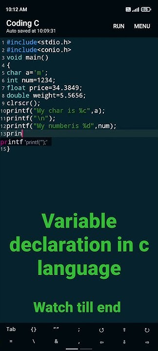 how to write variable declaration in c language | cprogramming #shorts ...