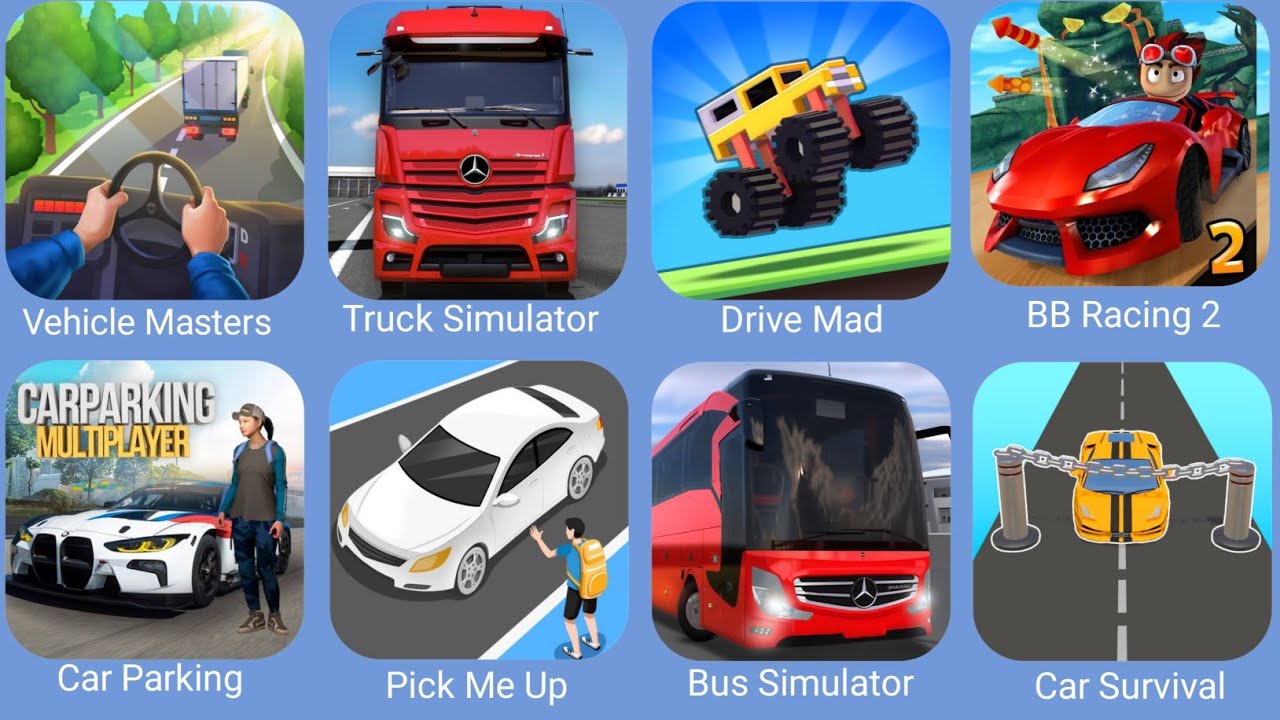 Vehicle Masters,Truck Simulator Ultimate,Drive Mad,Beach Buggy Racing 2,Car Parking Multiplayer