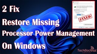 Famous Restore Missing Processor Power Management On Windows - 2 Fix How To Net Worth