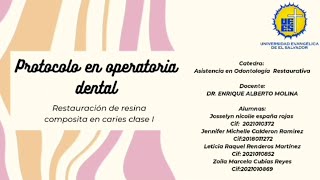protocolo en operatoria dental
