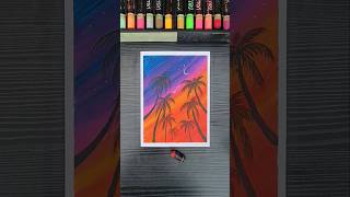 This Dreamy Sunset Art Feels Unreal!🌴🌙#shorts