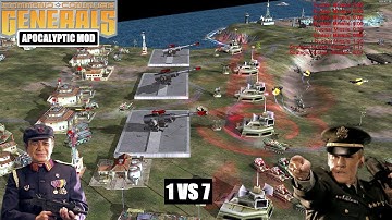 CHINA NUKE VS 7 USA LASER ARMIES! C&C Generals Zero Hour APOCALYPTIC 2.2
