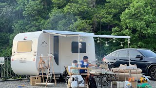 아이와함께 숲속뷰첫카라반캠핑🚍#카라반캠핑#camping#서울근교캠핑#가족캠핑#키즈캠핑장#카라반#딜라이트#뷰맛집