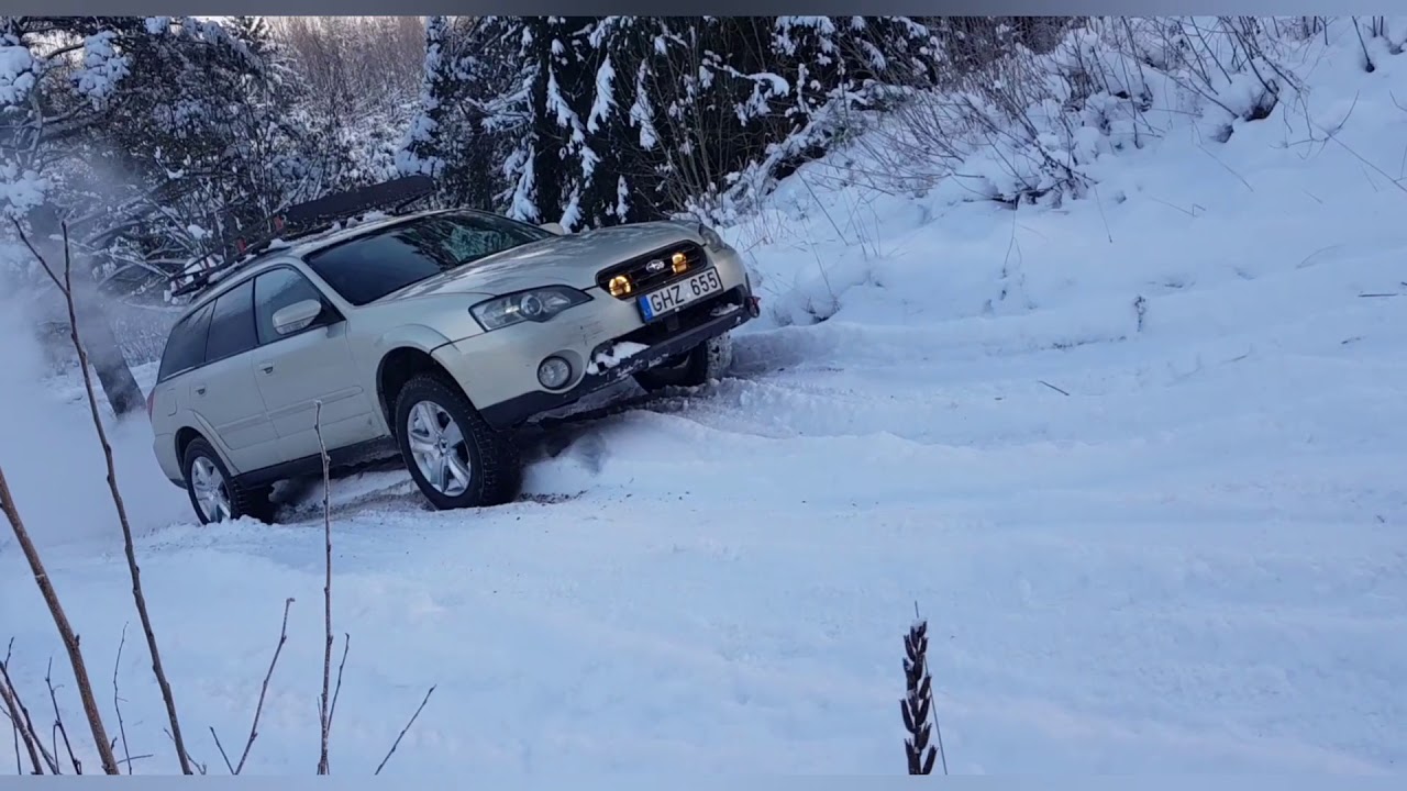 Subaru Outback '05 3.0 VDC snow uphill - YouTube