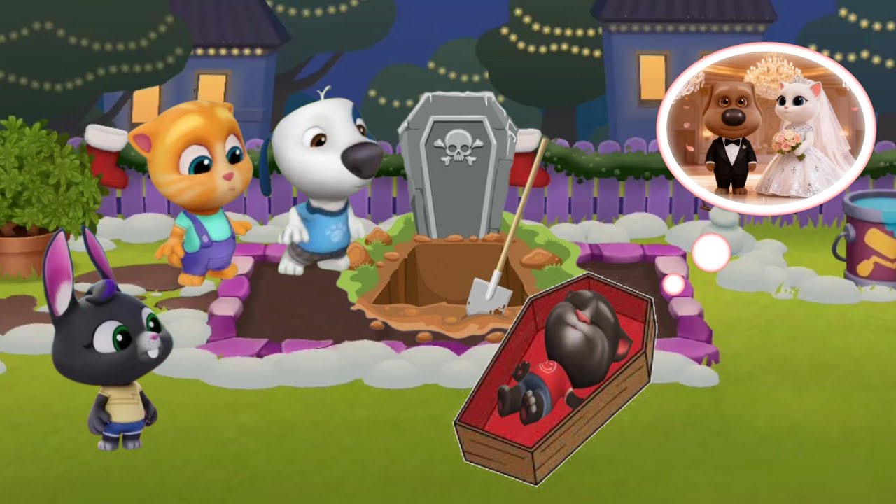 Tom was disappointed when he saw Ben and Angela's wedding - Talking tom and friend