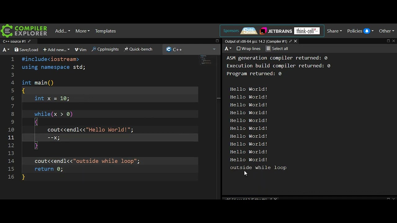 While Loop in C C++ Programming | Lesson 51 - YouTube