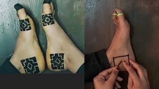 اسهل واسرع حنه سودانيه بالشريط اللاصق? an elegant (henna/  mehndi)design with the cello tape