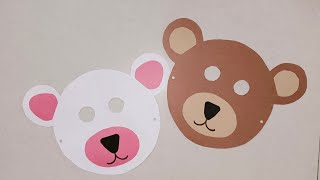 How To Make Bear Mask Animal Mask Making Polar Bear Mask Bear Face Mask