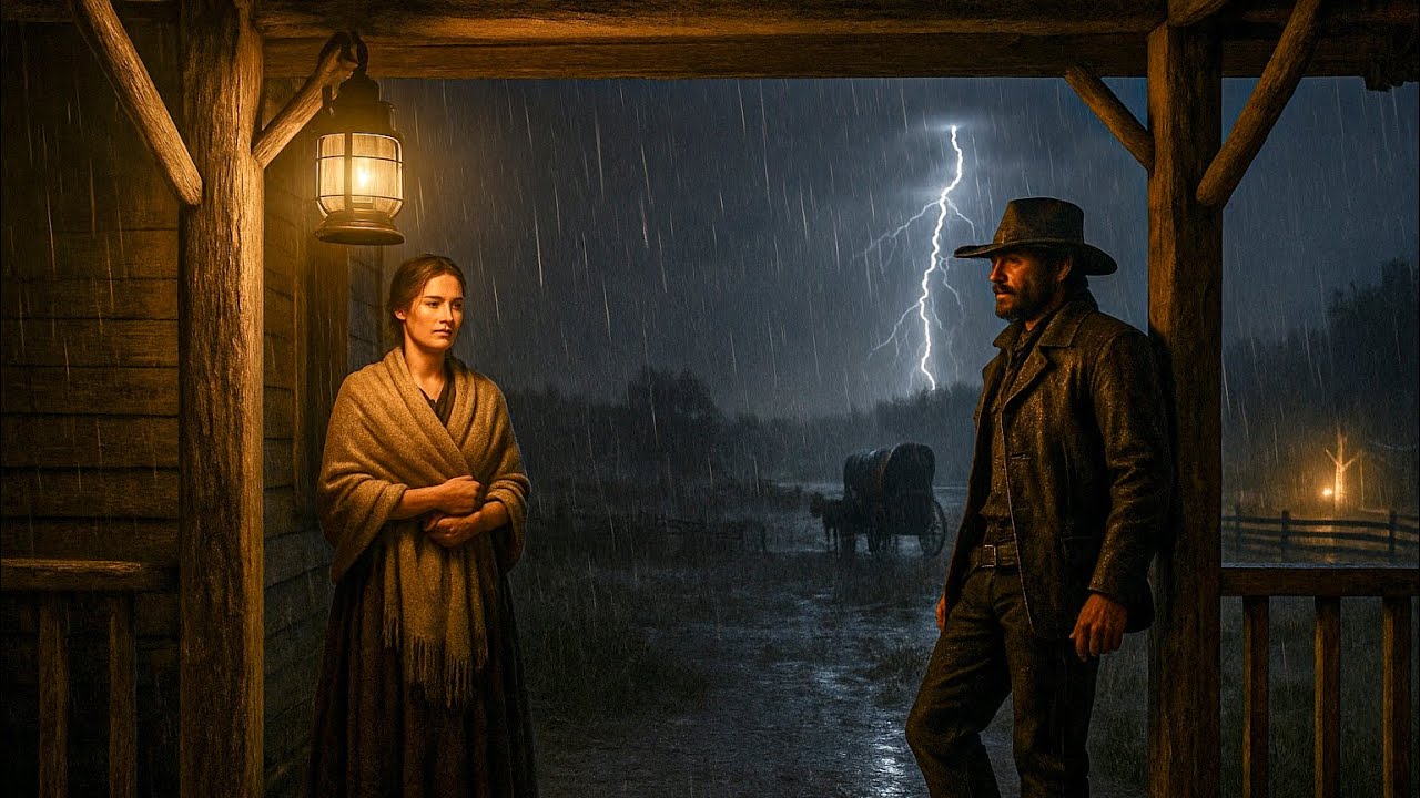Sheltering on the Porch With a Woman as Heavy Thunderstorms Strike the Wooden Farmhouse | RDR2 ASMR