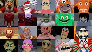BARRY'S ALIEN,YUMMY'S SUPERMARKET,FUNNY'S TOYSHOP,DENTIST,CARNIVAL,BARRA'S HOUSE ROBLOX JUMPSCARE'S 